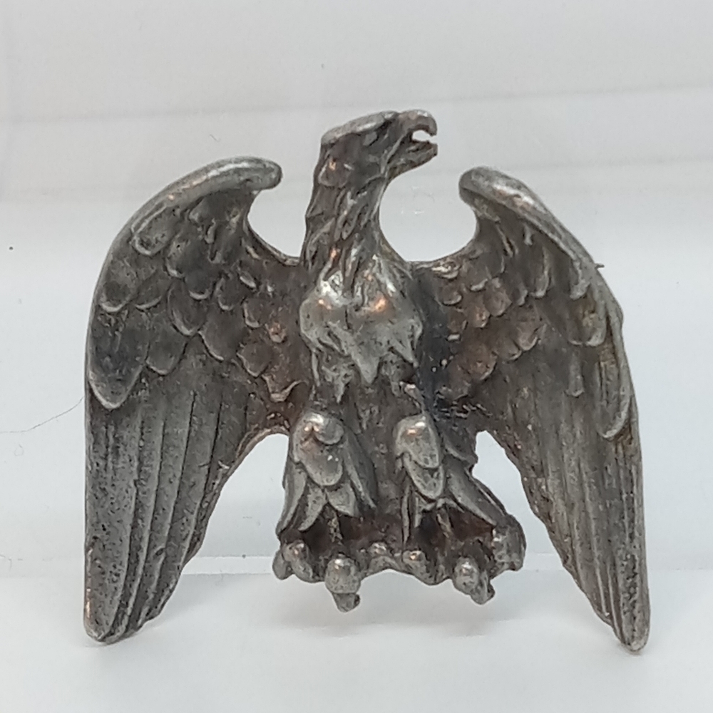 * vintage pewter figural eagle bird military pin brooch